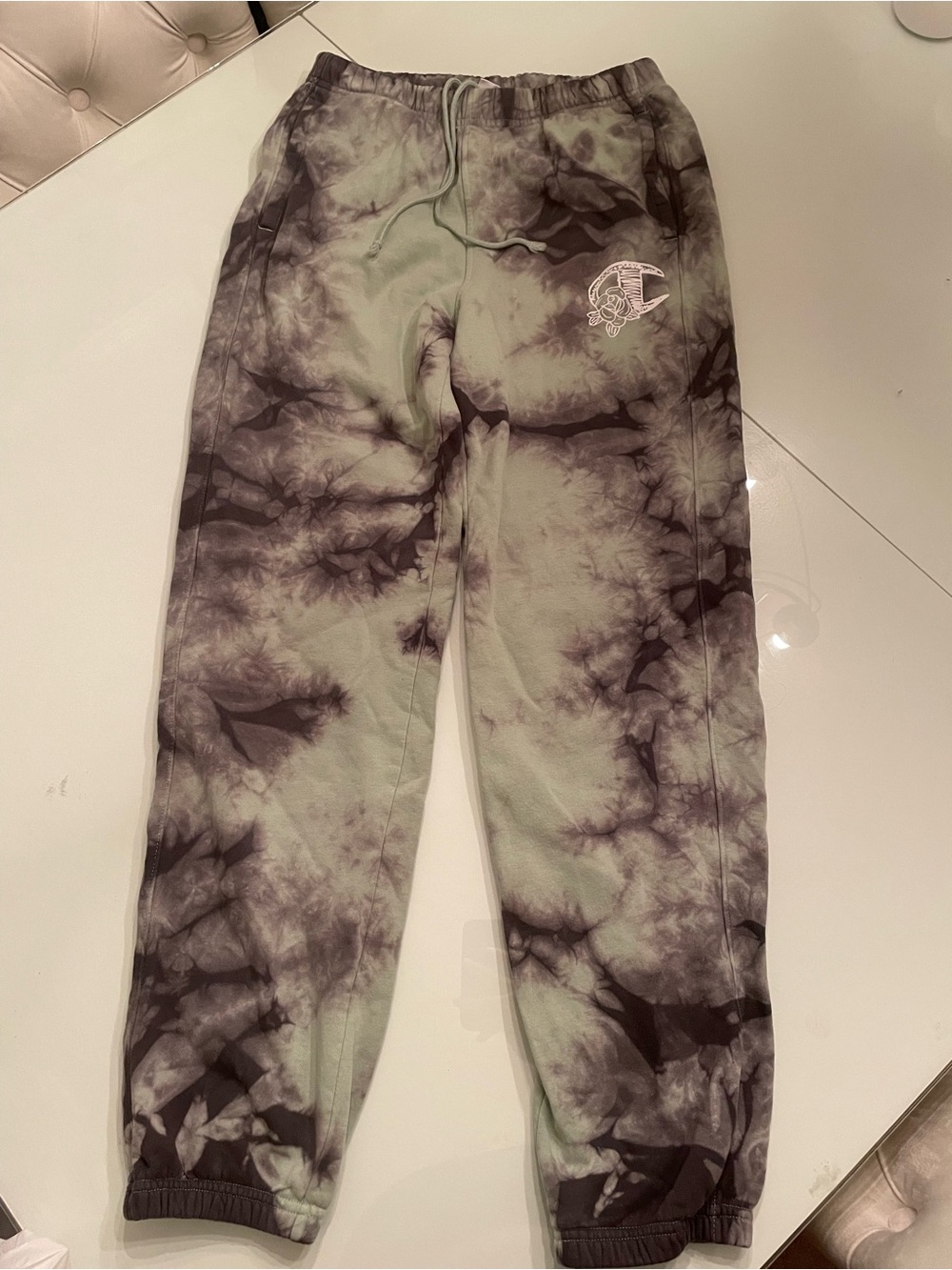 Champion Tie-Dye Joggers in Mint & Charcoal